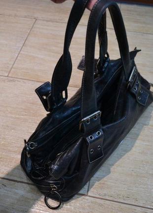 Итальянская  кожанная сумка  claudio ferrici   черная  фирменная стильная модная оригинал7 фото