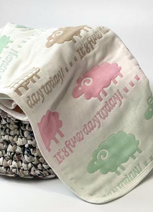 Дитячий муслиновый плед 6 шарів овечки