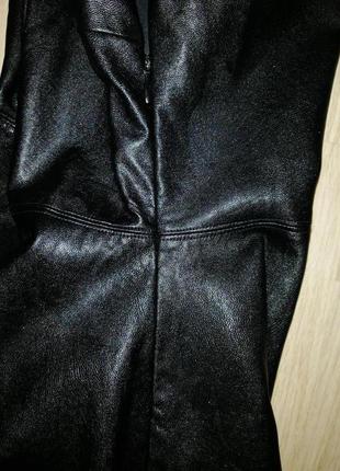 Платье кожаное черное, сарафан италия6 фото