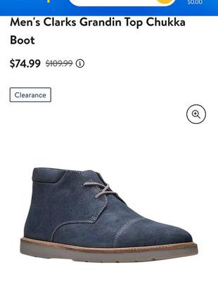 Ботинки clarks grandin top chukka boot. оригинал, новые, в коробке.