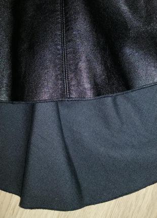 Платье кожаное черное, сарафан италия7 фото