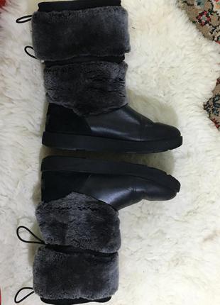 Сапоги ugg boots reykir waterproof black sheepskin leather womens 1018604оригинал!!!5 фото