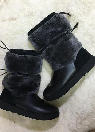 Сапоги ugg boots reykir waterproof black sheepskin leather womens 1018604оригинал!!!1 фото