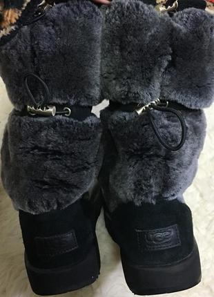 Чоботи ugg boots reykir waterproof black sheepskin leather womens 1018604оригинал!!!9 фото