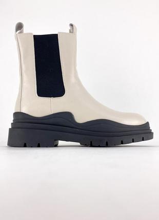 Женские зимние ботинки bottega veneta boots white (мех).