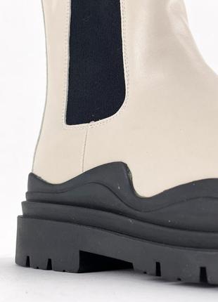 Женские зимние ботинки bottega veneta boots white (мех).3 фото