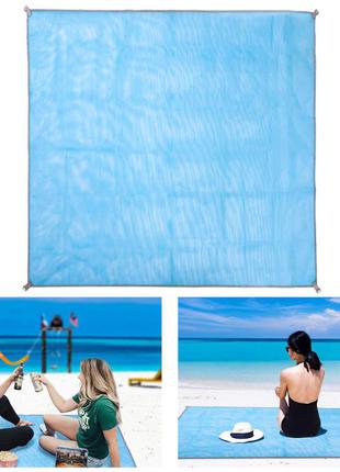 Пляжний килимок антипісок sand free mat blue 150см * 200см пляжний килимок антипесок