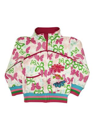 Толстовка для девочки с бабочками и цветами 98 см