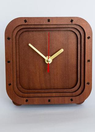 Годинник дерев'яний годинник без циферблата квадратний годинник годинник кольору яблуня годинник 15 см годинник без стрілок4 фото