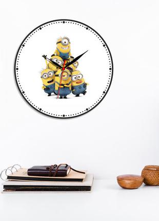 Minions часы minions декор комнати настенные часы миньоны веселые миньоны точечный циферблат белый фон 30 см1 фото