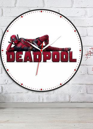Дедпул напис на годиннику deadpool настінний годинник круглий годинник для дитячої кімнати білі стрілки 300 мм