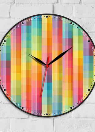 Геометричний годинник годинник настінний різнобарвний 3d-ефект годинника круглі кольорові годинники годинник для офісу 300 мм1 фото