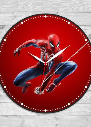 Человек паук часы спайдер мен круглые часы spider man красные часы супергерой на часах...