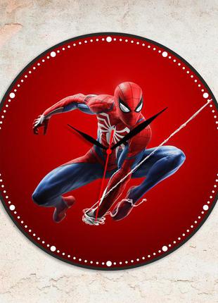 Человек паук часы спайдер мен круглые часы spider man красные часы супергерой на часах...
