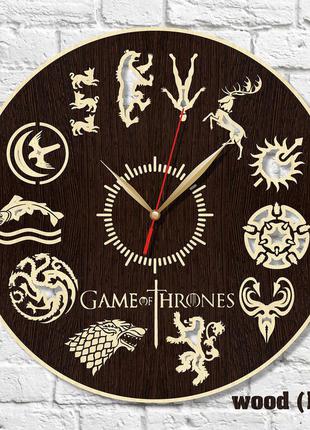 Часы игра престоловgame of thrones настенные фанерные часы бесшумные часы из дерева еко декор в холл 300 мм
