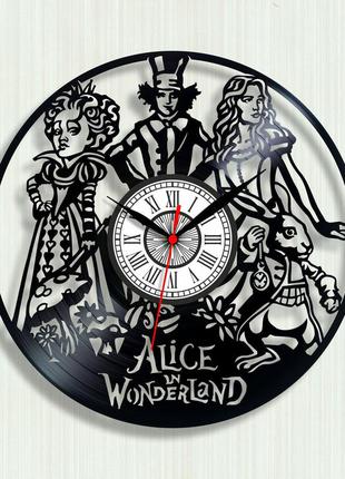 Годинники для дівчаток аліса в країні чудес годинники вінілові годинники в дитячу кімнату alice in wonderland декор холу