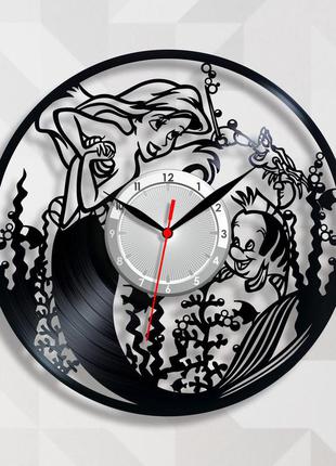 Русалочка аріель годинник для дівчаток годинник вінілові дитячий декор кімнати тихий кварцовий механізм годинника з цифрами1 фото