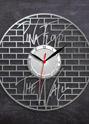 Серебряные часы пинк флойд часы декор на стену pink floyd часы с винила рок группа часы музыка часы в холл