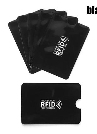 Візитниця 5 штук rfid чохол для кредитних банківських карток із захистом від сканування fr321 чорний1 фото