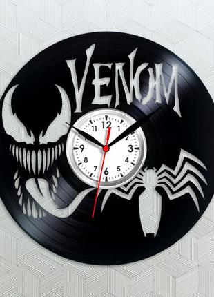 Часы веном часы на стену часы с винила веном на часах антигерой venom человек-паук часы кварцовый механизм1 фото