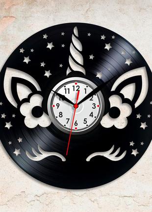 Вушка єдинорога годинника з єдинорогом дитячий годинник вініловий годинник годинник чорний круглий годинник кварцовий годинник 30 см