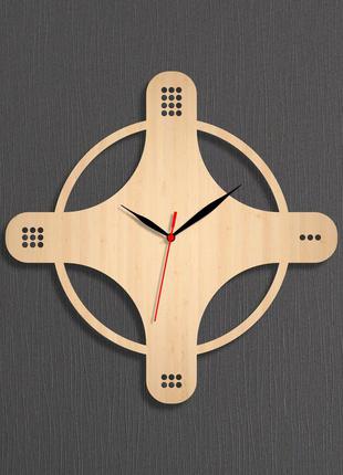 Дерев'яний годинник оригінальна форма годинника настінний дерев'яний годинник великий настінний годинник висота 35 см