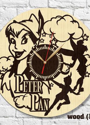 Питер пэн часы с древесины часы в детскую часы для ребенка peter pan декор в квартиру пітер пен 300 мм