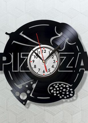 Часы пицца часы в пиццерию аксессуар в кафе pizza часы декор на стену виниловые часы часы на кухню 30 см4 фото