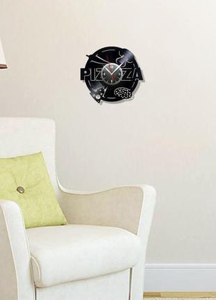 Часы пицца часы в пиццерию аксессуар в кафе pizza часы декор на стену виниловые часы часы на кухню 30 см2 фото