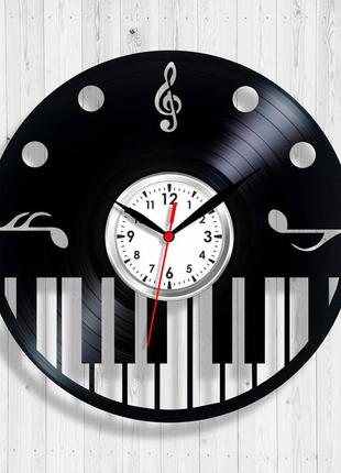 Часы music подарок музыканту часы с нотами часы винтажные барпластинка музыкальная пластина декор с винила