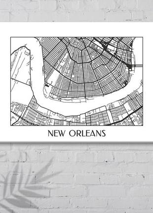 Мапа вулиць new orleans мапа новий орлеан місто в луїзіані мапа міста карта ладшафта новий орлеан 40 смх60 см