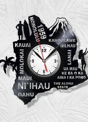 Гаваї острів алоха годинники гаваї гавайські острови туризм годинник для туриста подорож декор стіни годинник вініл2 фото