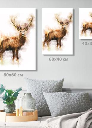 Олень картина постер олень олень з рогами тварини акварельні картини олень нарисованый олень картина постеры3 фото
