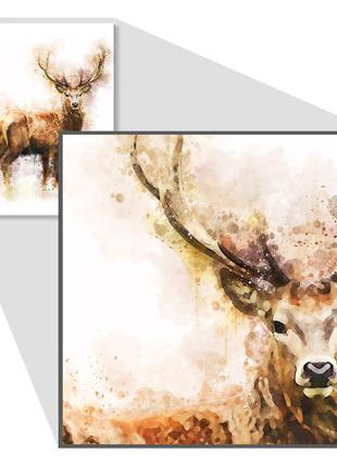 Олень картина постер олень олень з рогами тварини акварельні картини олень нарисованый олень картина постеры2 фото