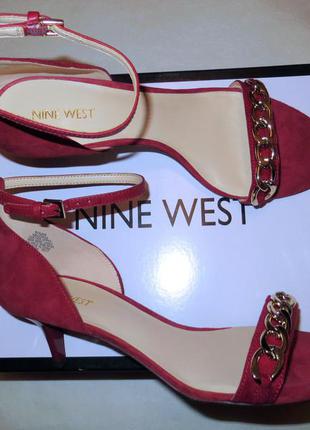 Эффектные кожаные босоножки на шпильке nine west размер 38-39 us 8,52 фото