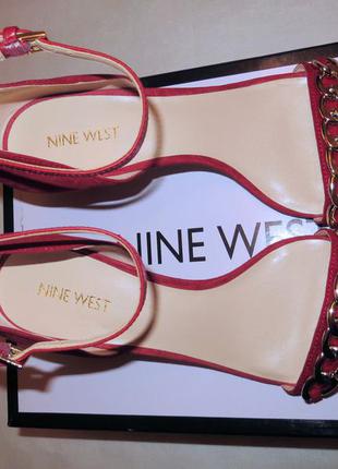 Эффектные кожаные босоножки на шпильке nine west размер 38-39 us 8,53 фото