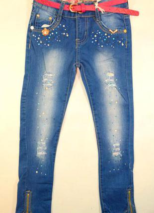 Модные джинсы для девочек подростковые1 фото