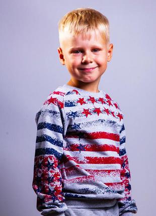 Реглан с начесом для мальчика америка1 фото