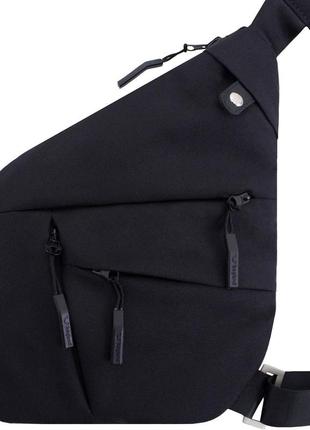 Чоловіча сумка-кобура triangle 3 л. чорного кольору сумка-слінг текстильна1 фото