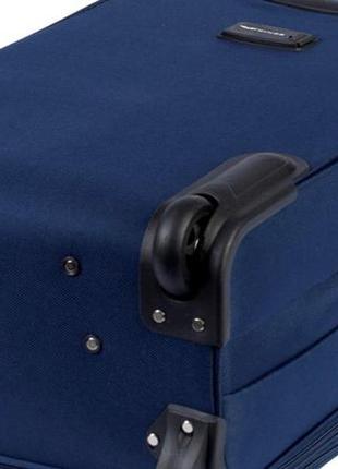 Текстильный дорожный чемодан на колесиках s 54х35х20 см wings 214 размер s (ручная кладь) синий3 фото