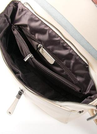 Бежевый женский рюкзак кожаный а. rai городской рюкзак для учебы, работы из натуральной кожи