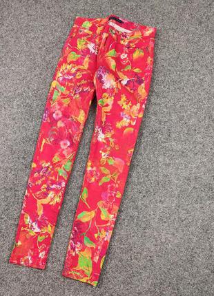 Vintage ralph lauren bright  jeans pattern of flowers приталенные женские джинсы. яркие узоры цветов2 фото