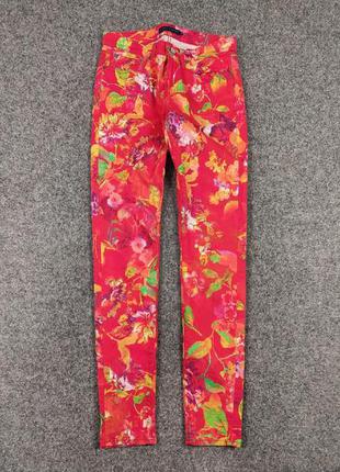 Vintage ralph lauren bright  jeans pattern of flowers приталенные женские джинсы. яркие узоры цветов