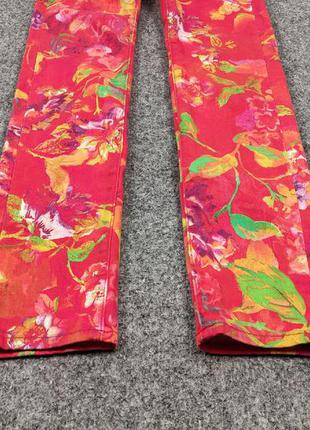 Vintage ralph lauren bright  jeans pattern of flowers приталенные женские джинсы. яркие узоры цветов4 фото