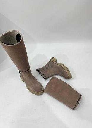 Сапоги трансформеры ботинки женские деми зима натуральная кожа замша2 фото