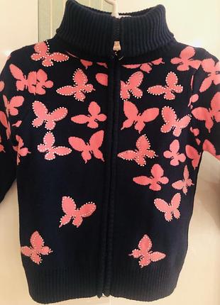 Светр на блискавці оздоблений камінчиками розмір 90