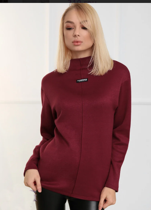 Жіночий светр водолазка з двосторонньої ангори норма|батал / женский гольф свитер батал норма3 фото