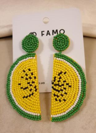 Яскраві жіночі літні сережки бренду famo1 фото