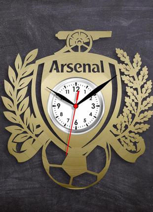 Футбольний клуб арсенал годинник із вінілу арсенал подарунок для тренера декор у кабінет годинника золоті 300 мм