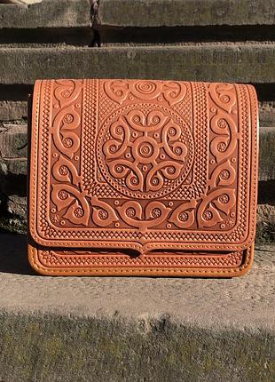 Шкіряна сумка з тисненням,жіноча сумочка,тиснення